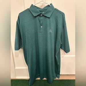 Rhoback - Green and Navy Blue Striped Men's Polo
